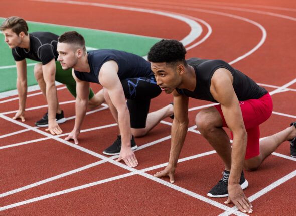 Multiethnic athlete group
